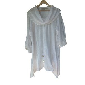 Soft Surroundings White Cotton Lightweight Flowy Dress, Medium